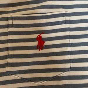 Blue and Cream Polo T Shirt